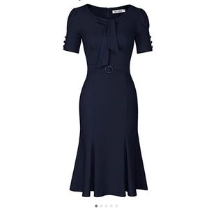MUXXN Navy Pinup Retro Dress